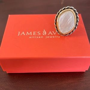 James Avery Mother of Pearl gold and silver ring. Braided band size 8